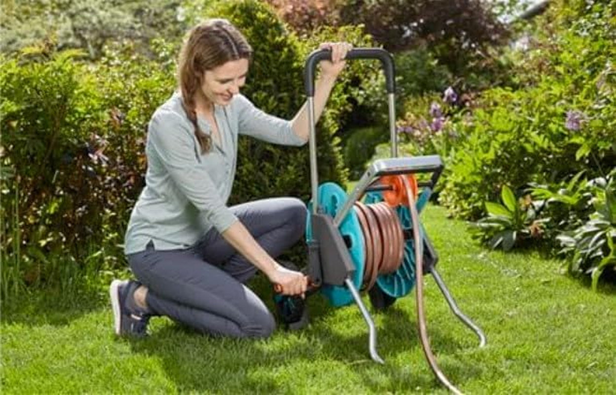 GARDENA CleverRoll S Schlauchwagen, Schlauchtrommel, kompakte Aufbewahrung (18500-20)