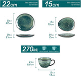 Vancasso Steingut-Kaffeeservice STARRY, 12-teiliges Kaffeeset für 4 Personen, inklusive Kaffeetassen und Untertassen im Vintage-Look