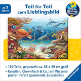 Ravensburger Kinderpuzzle 13411 - Meeresbewohner am Korallenriff - Warum? Warum? Warum? Puzzle 150 Teile XXL + Wissensposter, für Kinder ab 7 Jahren Puzzle Naty Shop
