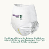 Bambo Nature Babywindeln, Größe 6 (15+ kg) – Monatsbox mit 90 Stück | Säuglingswindeln mit verbessertem Auslaufschutz | Maximaler Komfort und Freiheit für aktive Kinder | Dermatologisch getestete Windeln