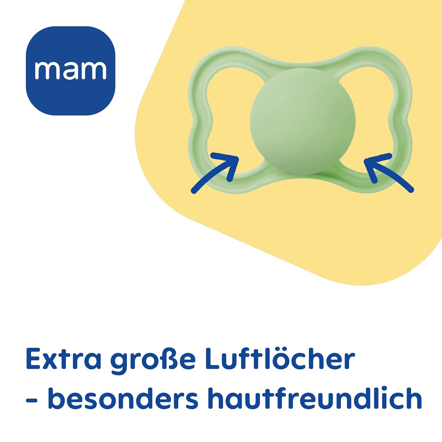 MAM Air Silikon-Schnuller, 2er-Pack, extra leichtes und luftiges Design, zahnfreundlicher Baby-Schnuller aus MAM SkinSoft-Spezialsilikon, mit Schnullerbox, 6-16 Monate, Bär/Nashorn