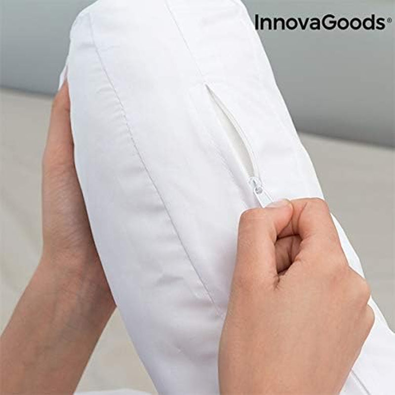 Innovagoods Ergonomisches U-förmiges Kissen für Seitenschläfer, ideal für die Schwangerschaft, fördert ruhiges Atmen, reduziert Schnarchen, Baumwolle und Polyester, weiß, 39 x 57 x 14 cm. Orthopädische Halskissen von Naty Shop
