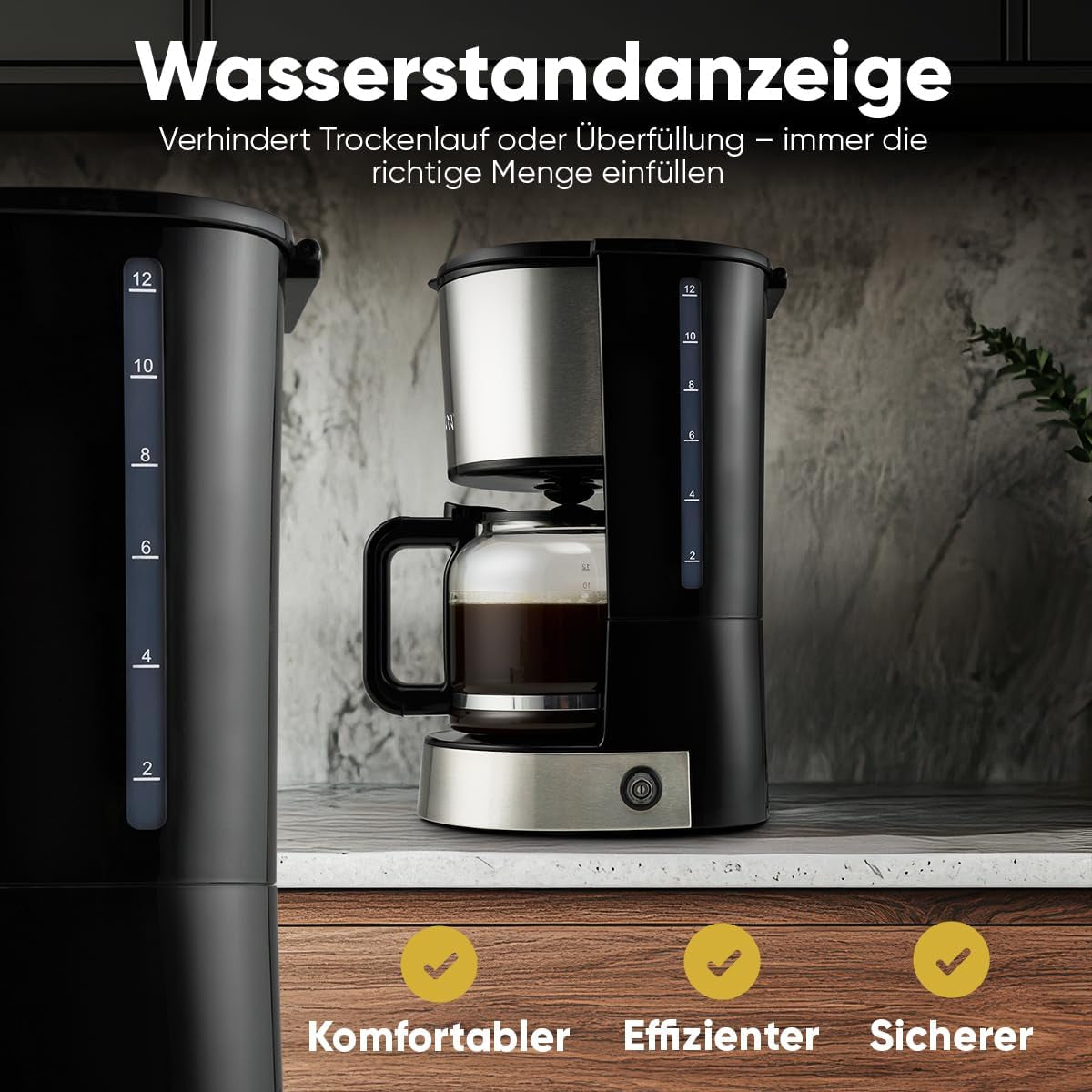 Espresso-Kaffeemaschine mit Bomann®-Filter | für 12-14 Tassen | Kaffee-Espressomaschine mit Filter | Edelstahlgehäuse | Anti-Tropf | Espresso | Kaffee-Espressomaschine mit Filter | 800W | KA 6071 CB