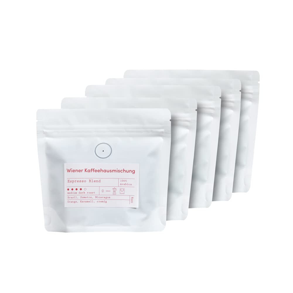 Espresso-Probierset – 5 Sorten à 100 g – Bio und 100 % Arabica – Herkunft und Mischung – Perfekt für Siebträger und Espressomaschinen