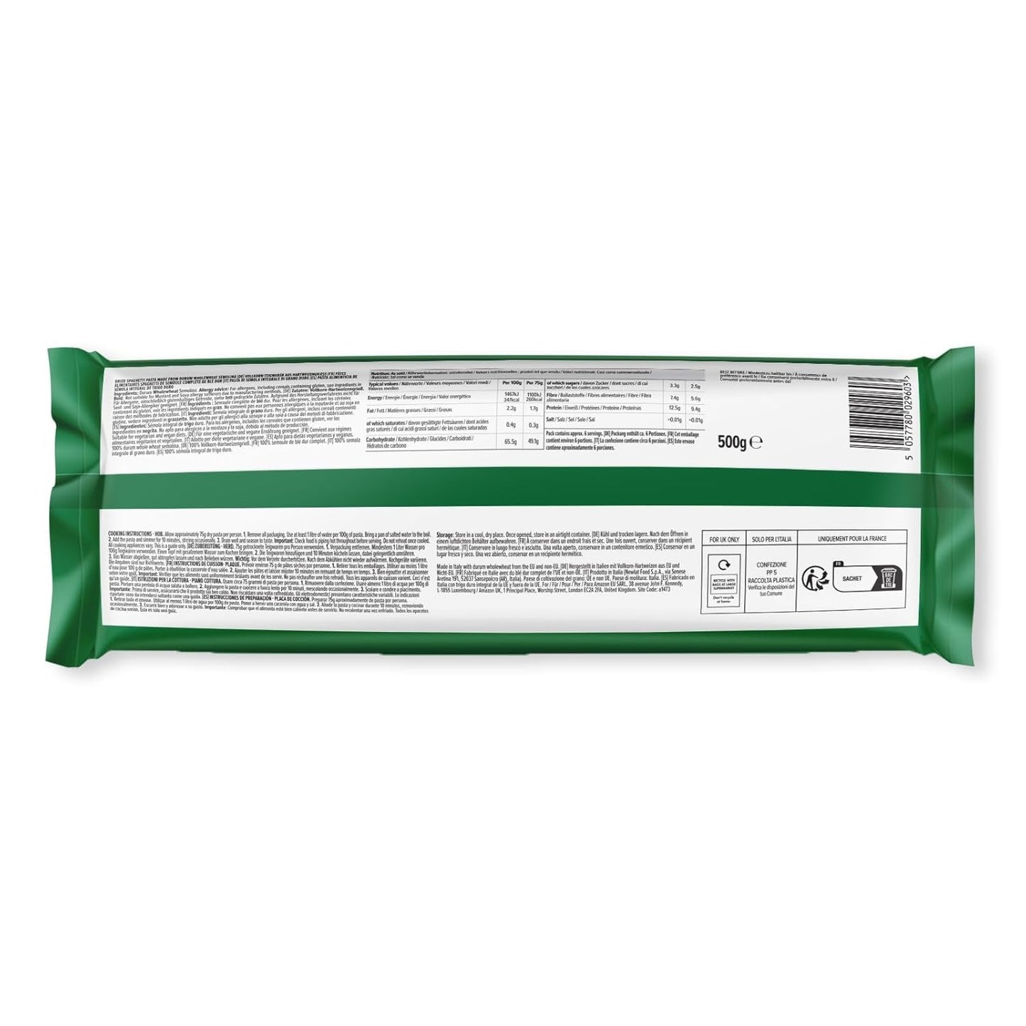 Vollkornspaghetti von Amazon, 500g