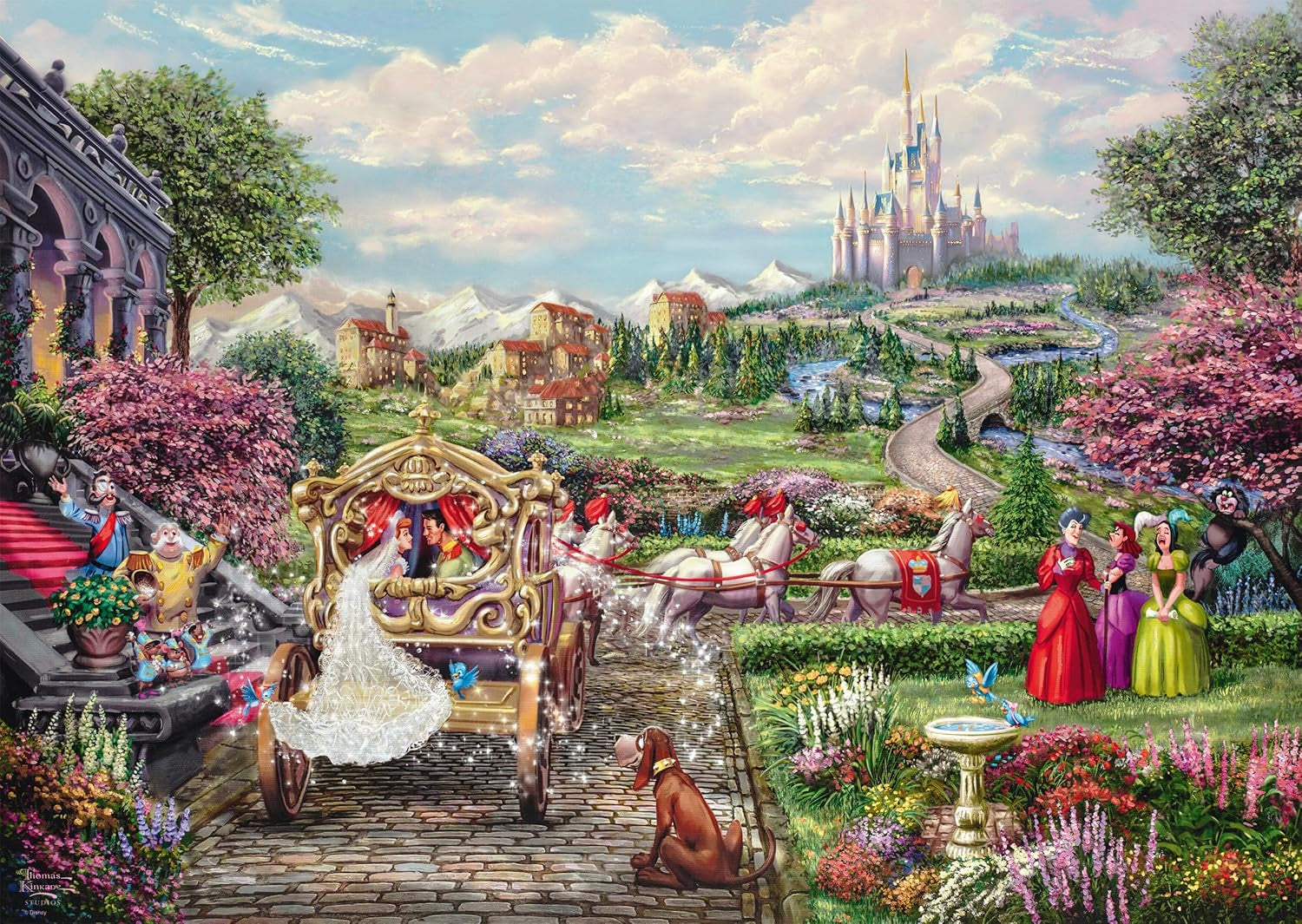 Schmidt Spiele 58038 Disney, Cinderella Happily Ever After, Thomas Kinkade, Puzzle 1000 Teile, mehrfarbig Puzzle Naty Shop