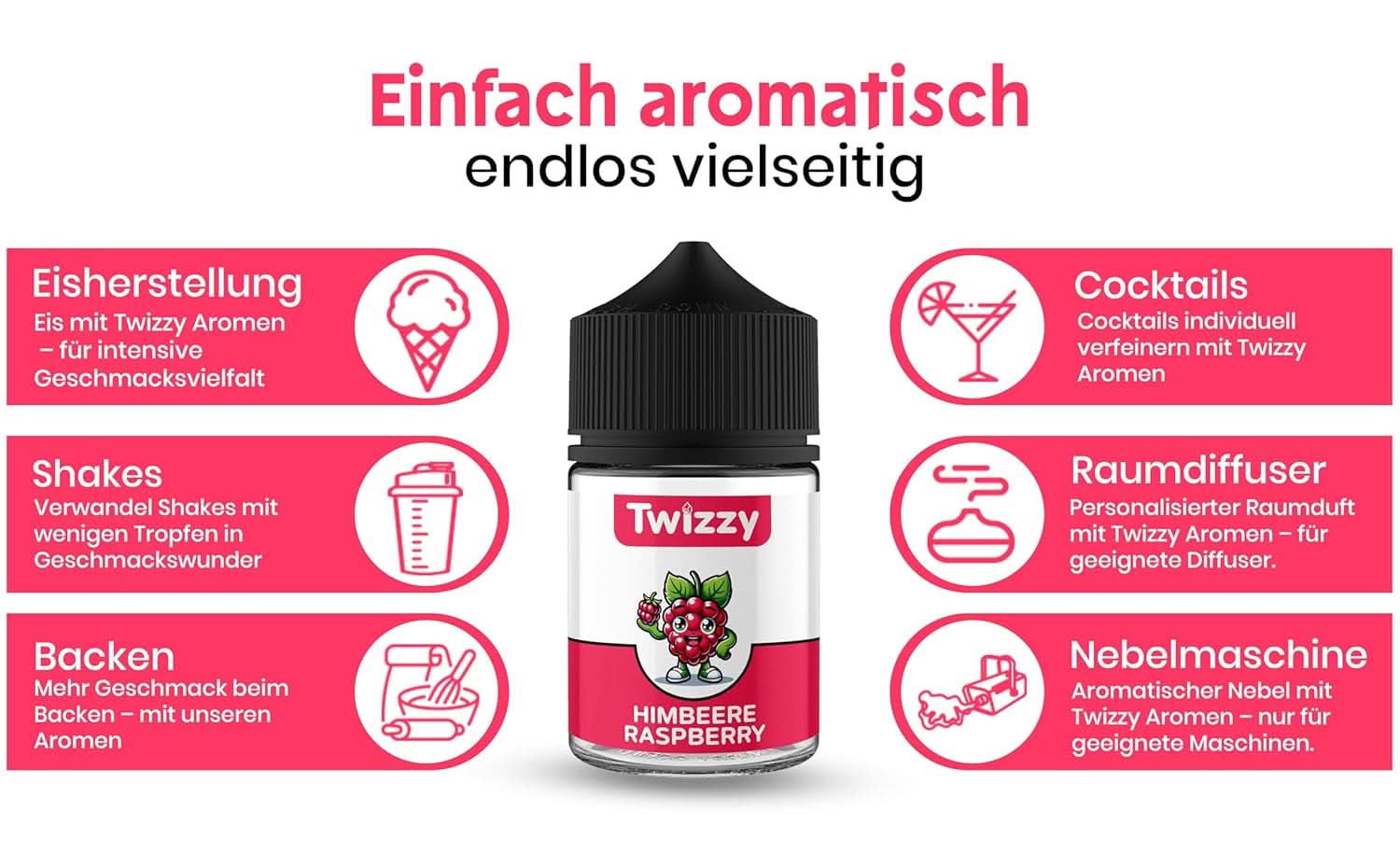 Twizzy, intensiver Himbeergeschmack, 60 Milliliter Arome Naty Shop