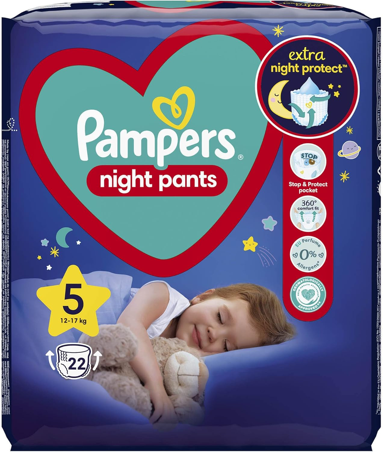 Night Pants Windeln (alte Version), Größe 5, 22 Stück, 12kg-17kg (2er Pack)