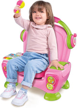 Clementoni 17755 Singsessel mit rosa Klang und Tanz – interaktiver und multifunktionaler Sessel für Kinder auf Italienisch, Spielzeug 1 Jahr – Made in Italy, mehrfarbig Toys Bebe Naty Shop