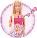Simba 105733480 – Steffi Love Baby Bliss, schwangere Puppe und tolle Geräusche, Babyzubehör und Tragehilfe