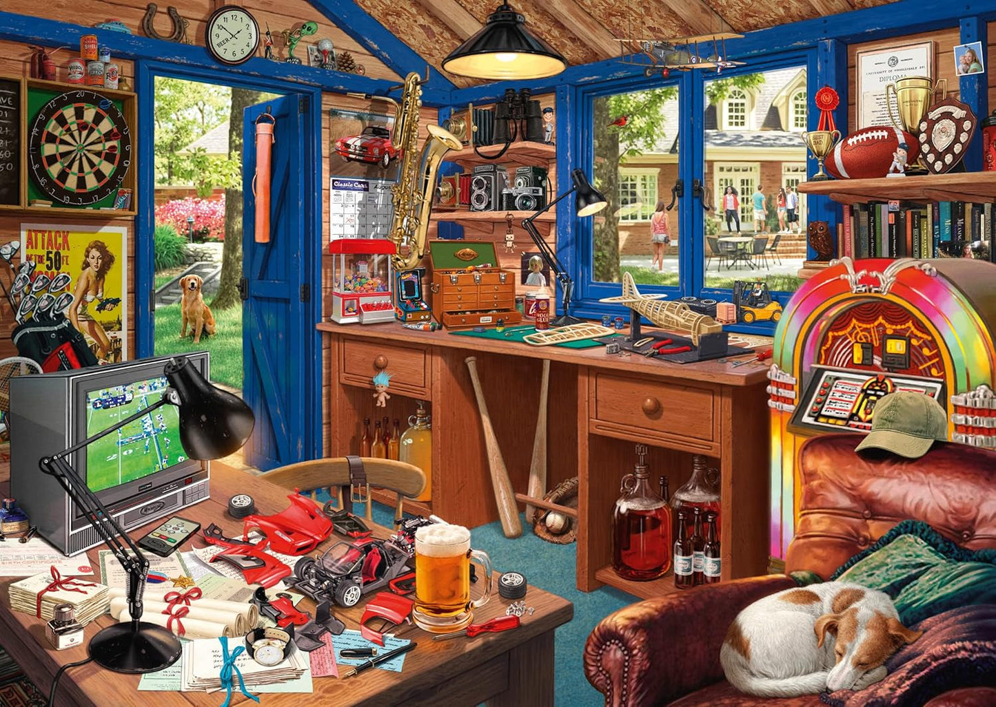 Schmidt Spiele 59977 Geheimrätsel, Vaters Werkstatt, Puzzle 1000 Teile Puzzle Naty Shop