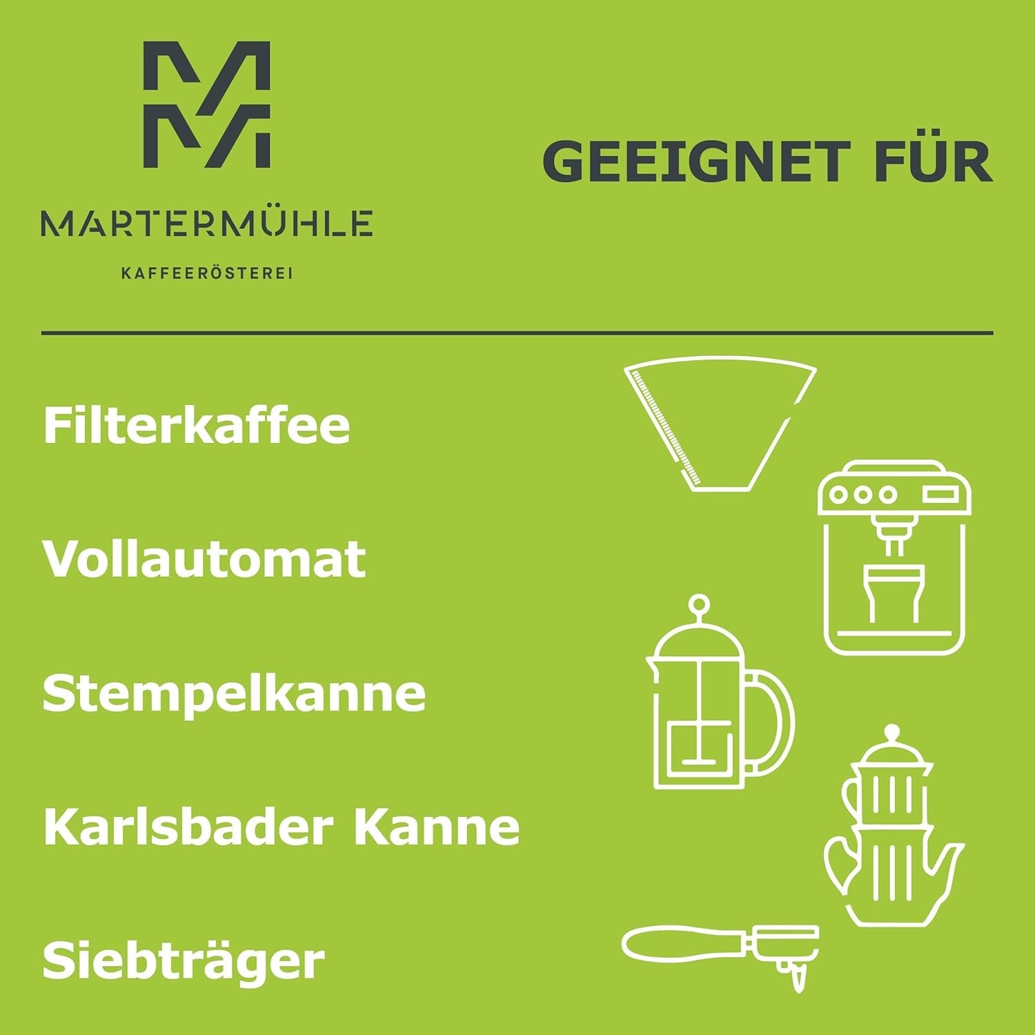 Martermühle Peru Bio Kaffeebohnen 1kg mittelkräftig I Arabica I Aroma: Milchschokolade, florale Noten, Nüsse I Ganze Bio Kaffee-Bohnen schonend geröstet, säurearm