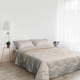 Foppapedretti Nacht&Natur Bettbezug für Doppelbett 2P; Sandblütenblätter, Bezug aus 100 % Baumwolle, hergestellt in Italien. Steppdecken und Steppdecken Naty Shop