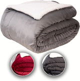 Bequeme Komfortec-Decke 150 x 200 cm, Öko-Tex-zertifizierte flauschige Fleecedecke, warme Sherpa-Decke für das Sofa, dicke Decke für das Sofa, burgunderfarbene Betten und Decken. Besuche den Komfortec-Store Grau 240 x 220 cm