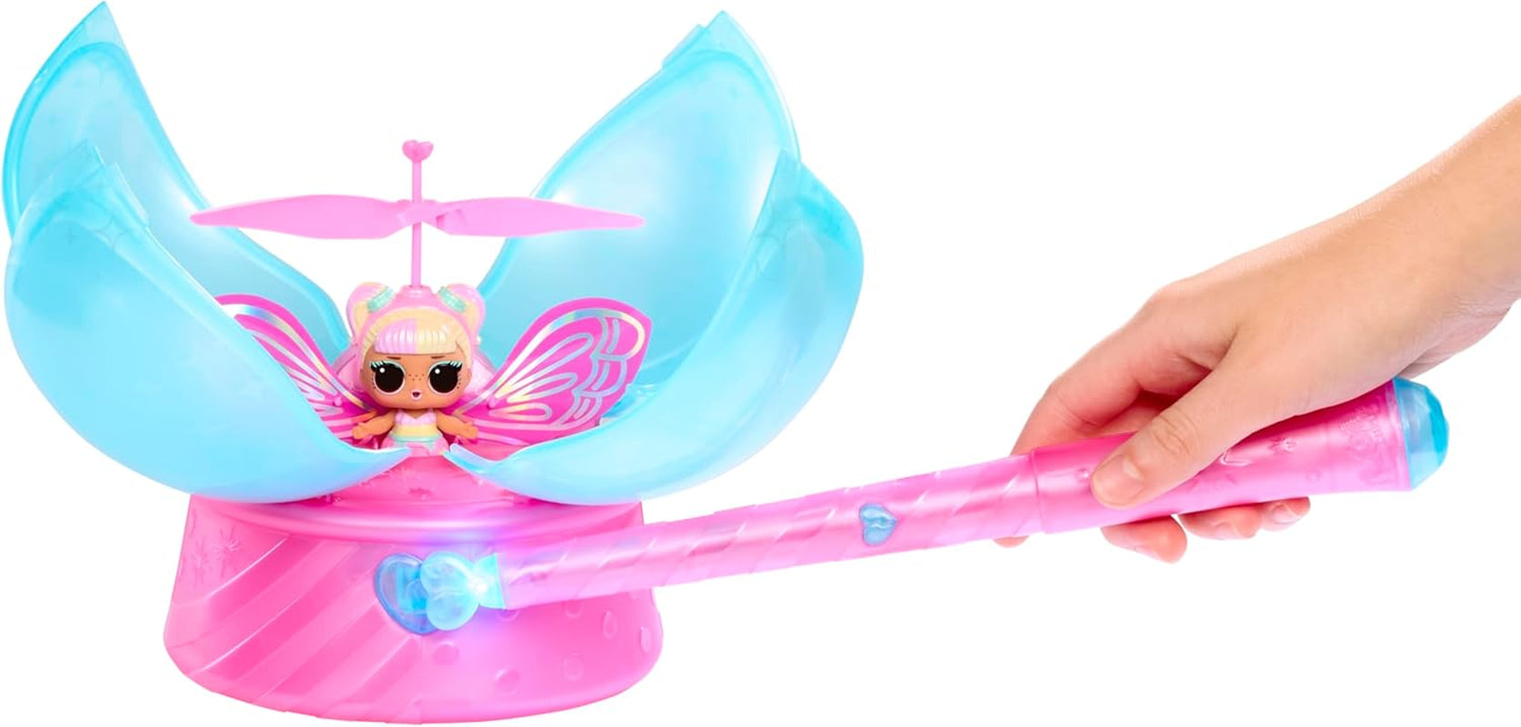 LOL Überraschung! Magic Flyers Fairies Tots – Blumenkind – Enthält 1 Puppe und 1 Zauberstab in einer blumenförmigen Packung, 2 zum Sammeln, Rose