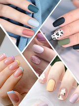 EBANKU 420 Stück kurze quadratische Nagelspitzen, vollflächige matte Spitzen, weiche Gel-Spitzen, klare vorpolierte Gel-Nagelspitzen, künstliche Nagelverlängerungsspitzen, 15 Größen (kurzes Quadrat)
