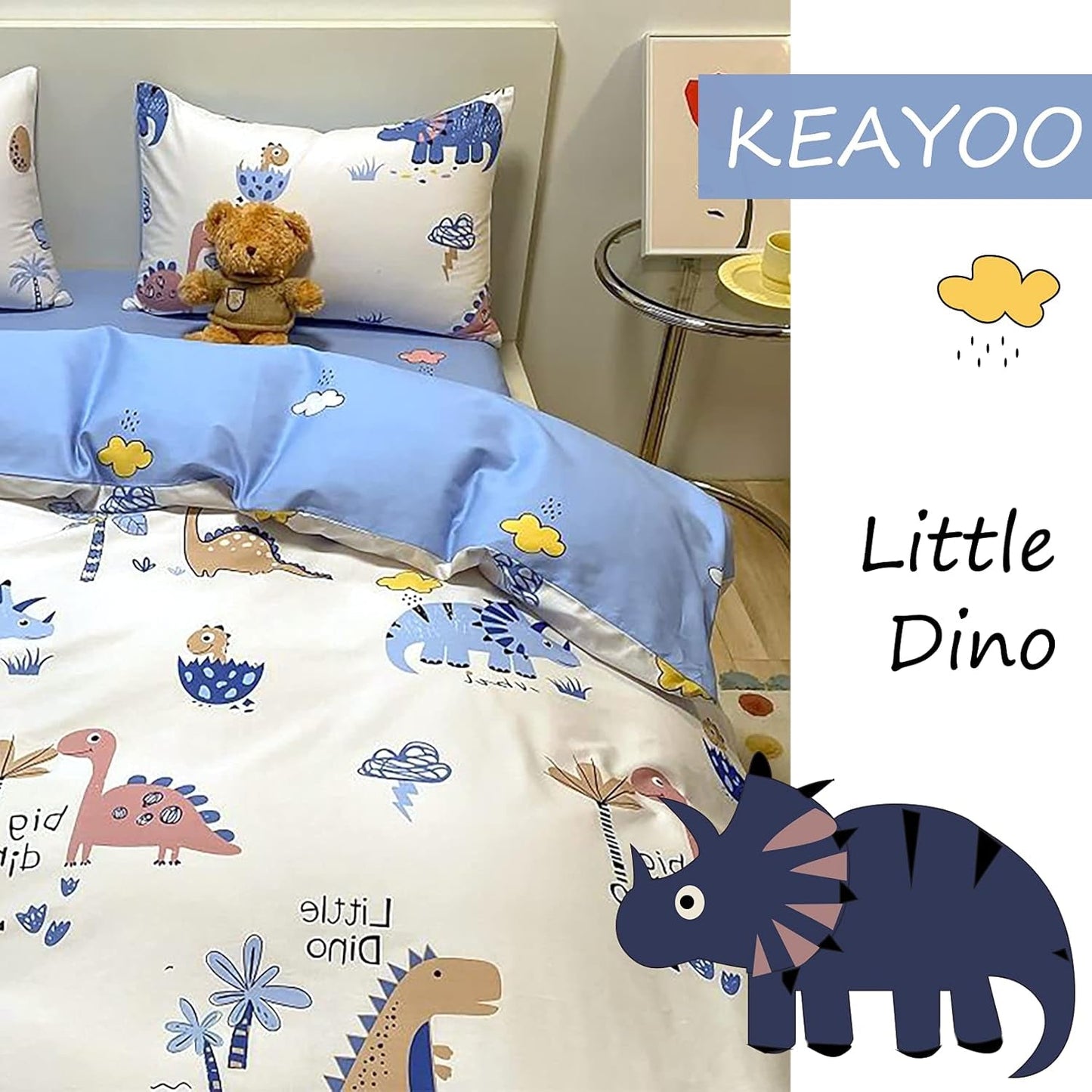 Bettwäsche für Kinder, Unisex, Dinosaurier, Baumwolle Bettwäsche - Kinder Naty Shop