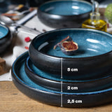 Moritz & Moritz SOLID 18-teiliges Steingut-Geschirrset für 6 Personen – Geschirrset für 6 Personen, bestehend aus 6 Speisetellern, 6 Beilagentellern und 6 Speisetellern