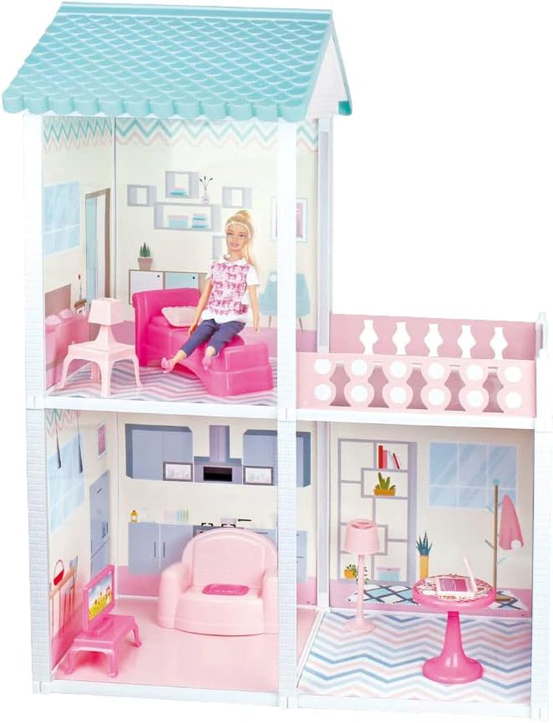 City Life - Villetta mit 3 Räumen und Zubehör Größe Spielset montiert 61 x 40 x 78 cm