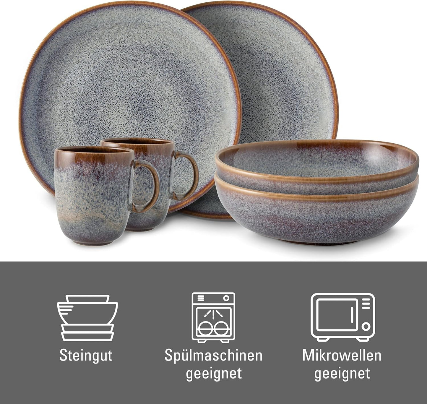 Lave beige Frühstücksset von Villeroy & Boch, 6-teilig