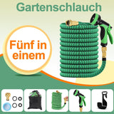 45 m ausziehbarer Gartenschlauch, automatisch einziehbarer flexibler Wasserschlauch, 10 Sprühmuster, TPE 2500D, Metallanschlüsse, für extra große Gärten, Landwirtschaft, Reinigung