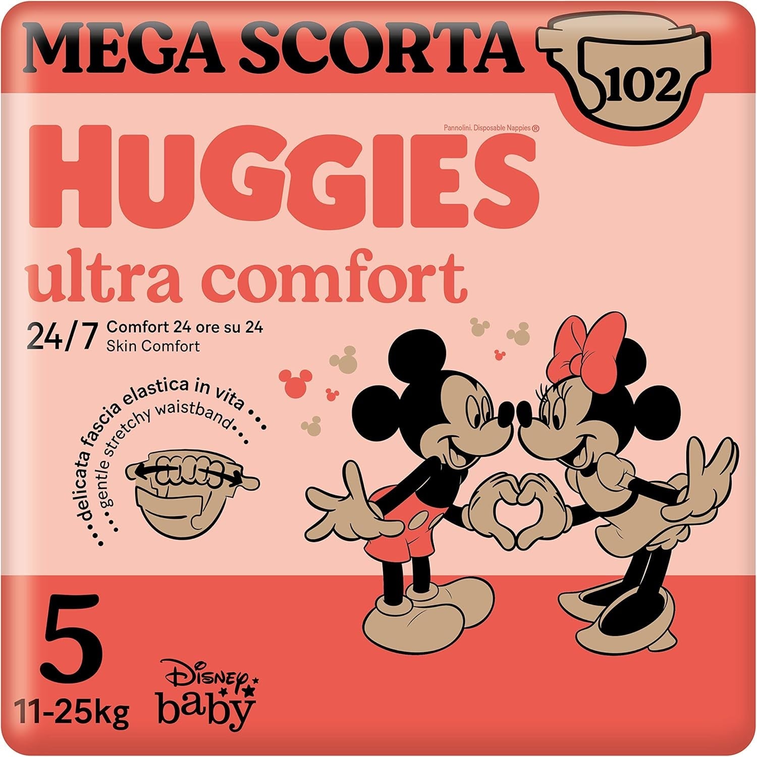 Huggies Ultra Comfort Windeln, Größe 4 (7–18 kg), Disney-Design, Vorteilspackung, 150 Stück
