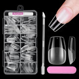 Vollständige Abdeckung für kurze Nägel, 120 Stück, 12 Größen, kurze Nagelspitzen für Gelnägel, zum Aufkleben auf künstliche Nägel, zum Aufkleben auf Nagelfeilen-Set, Nagelpolierer, Nagelhautschieber