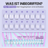 Btartbox Extra kurze Mandel-Nagelspitzen – Volldeckende Gel-X-Soft-XS-Gel-Nagelspitzen – Vorgeformte Halbmatte für breite Nägel Salon 320 Stück