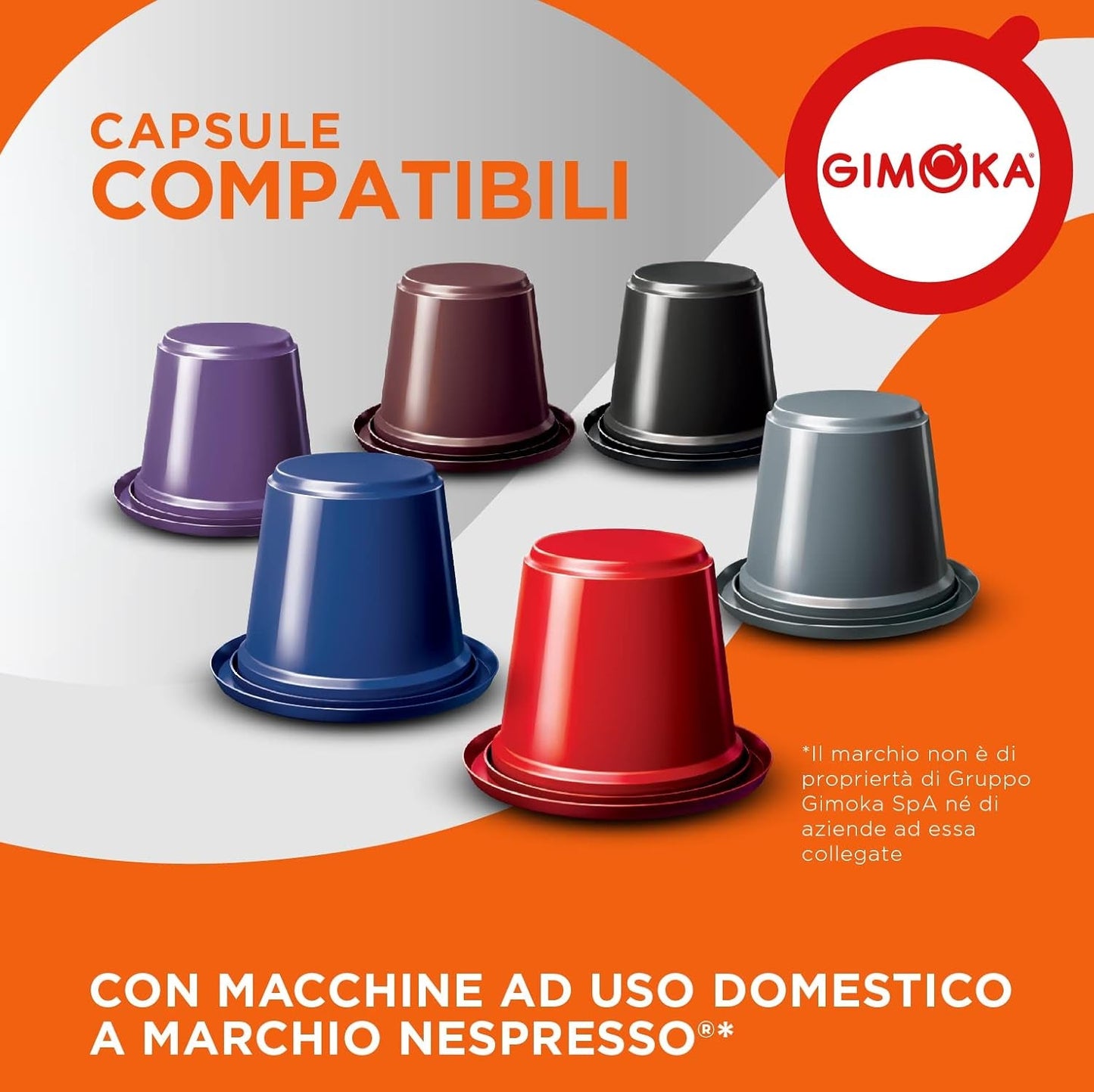 Gimoka Kaffeekapseln Espresso Intenso, Intensität 12/13-100 Kapsel – kompatibel mit Nespresso* Haushalts-Espressomaschinen – 100 Stück (10 x 10 Getränke) – hergestellt in Italien