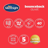Silentnight Bounceback-Bettdecke, 13,5 Tog, Kingsize, Baumwollmischgewebe, weiß, Kingsize Bettdecken und Steppdecken Naty Shop