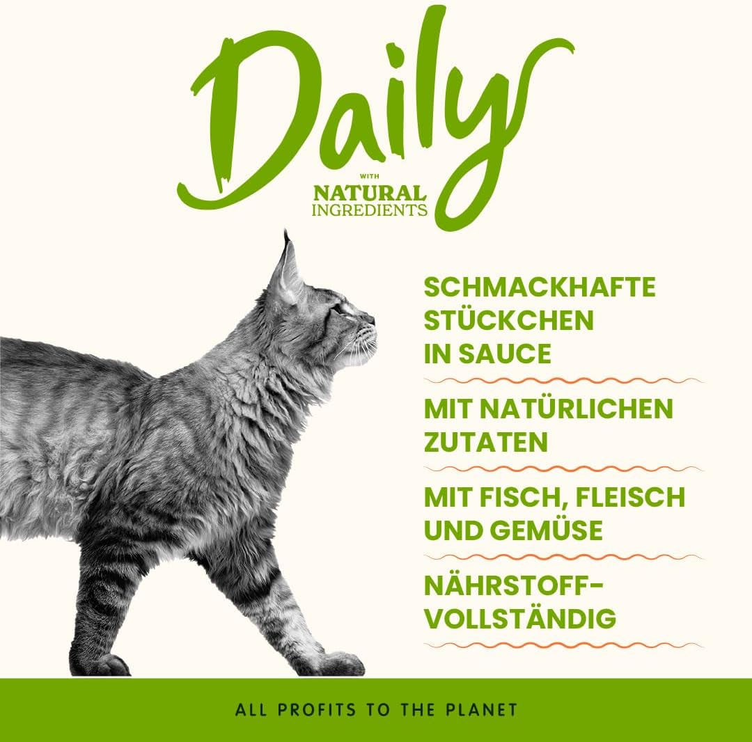 Almo Nature Daily – Nassfutter für Katzen – Thunfisch und Lachs – 70 g, 30 Stück