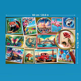 Trefl - Easypiece Puzzle: Briefmarken - 300 Teile - Große Teile, Einfaches Puzzle, Für Erwachsene und Kinder ab 10 Jahren Puzzle Naty Shop