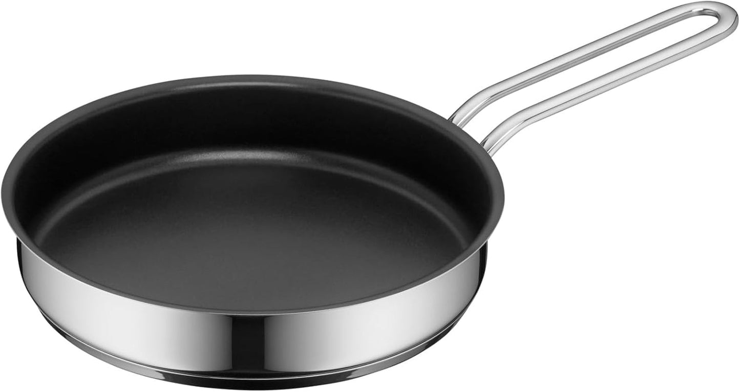 WMF Mini kleine Bratpfanne mit Deckel 18 cm, Cromargan aus poliertem Edelstahl, Induktion Töpfe und Pfannen Naty Shop Einzelpfanne