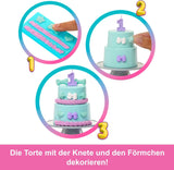 Barbie-Party-Puppe ausgepackt und Zubehör, Geburtstags-Haustier-Serie, 10 Überraschungs-Party-Stern-Set, inklusive Farbwechseleffekt und Kuchendekorationen JFG72