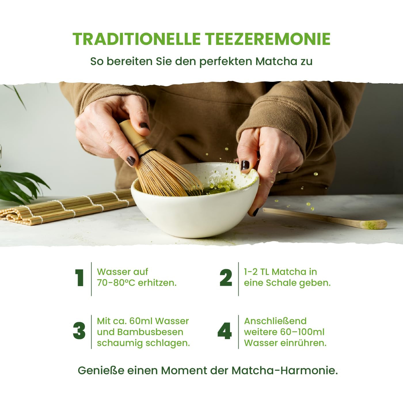 Monte Nativo Zeremonielles Matcha-Pulver (40 g) – perfekt für Matcha-Tee, Lattes und Smoothies – grüner Tee aus Japan – Zeremonienqualität, in Metallbox – 100 % rein, glutenfrei, fein gemahlen