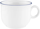 Seltmann Weiden 18-teiliges Kaffeeservice | Kompaktserie, blauer Rand | Das Set beinhaltet 6 Frühstücksteller, 6 Kaffeetassen und 6 Untertassen, blau