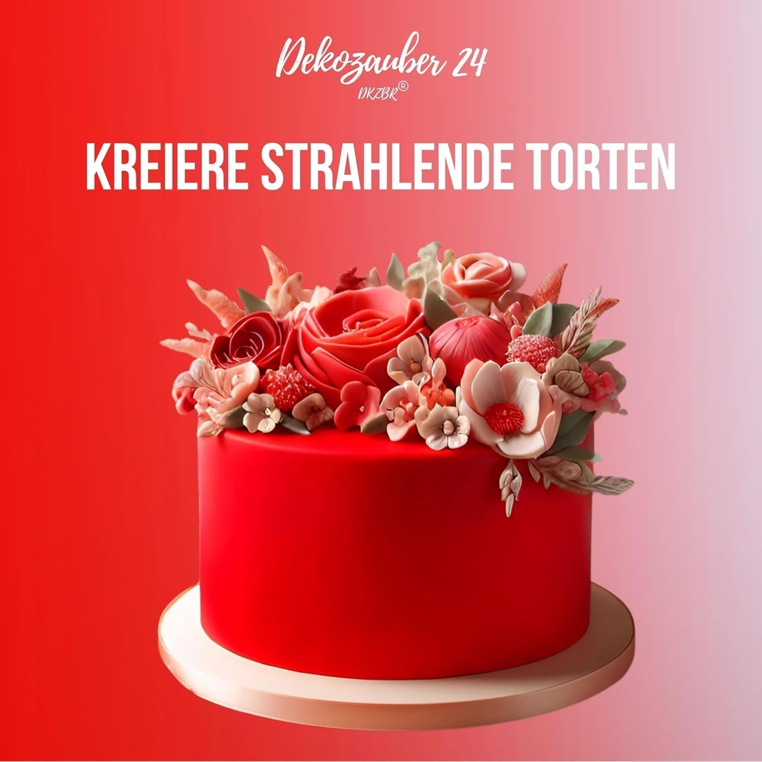 Dekozauber 24 rote Lebensmittelfarbe, Gel, 30 g, vegan, zuckerfrei, hochkonzentriert, rote Lebensmittelfarbe für Fondant, Buttercreme, Getränke und mehr