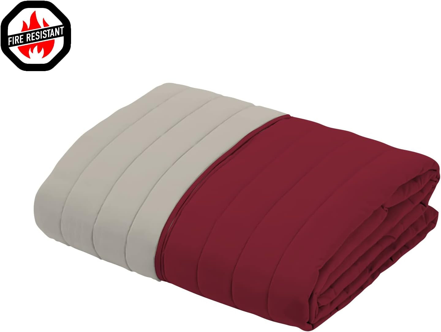 Sommerdecke aus italienischem Leinen, feuerfest, Mikrofaser, zweifarbig, Bordeaux/Hellgrau, 170 x 270 cm Steppdecken und Steppdecken Naty Shop