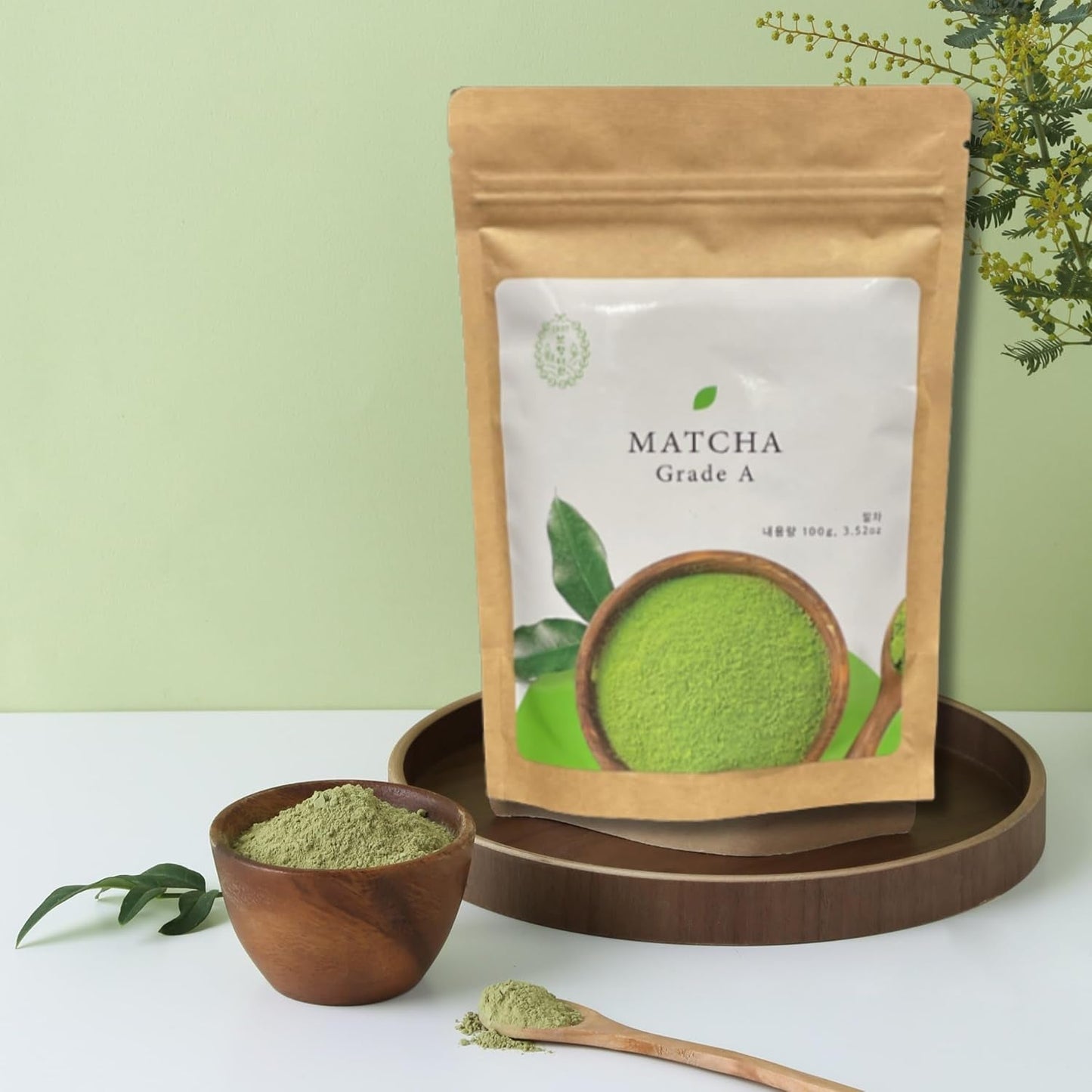 Bohyang Garden Matcha-Pulver 100 g – Premium-Grüntee aus Südkorea | Fein gemahlen und traditionsreich | Für Latte Macchiatos, Smoothies, Back- und Körperpflegerituale | Matcha-Pulver im wiederverschließbaren Beutel