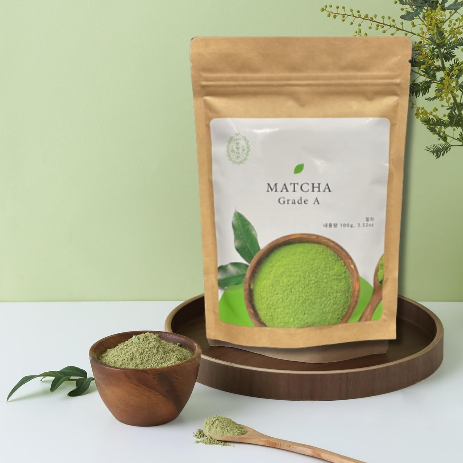 Bohyang Garden Matcha-Pulver 100 g – Premium-Grüntee aus Südkorea | Fein gemahlen und traditionsreich | Für Latte Macchiatos, Smoothies, Back- und Körperpflegerituale | Matcha-Pulver im wiederverschließbaren Beutel
