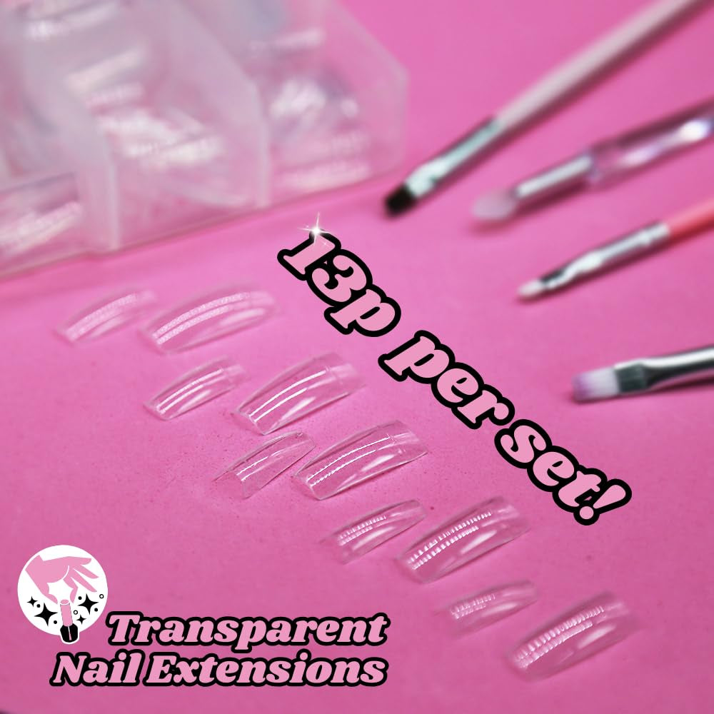 TRIXES 500 Stück Gel-Nagelspitzen, französische Nägel, klare Acryl-Spitzen für DIY-Maniküre, 10 verschiedene Designs