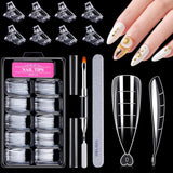 120-teiliges Nagelform-Set, Nagelverlängerungen, Gel-Nagelformen, Nagelform-Set mit Doppelkopfbürste und Nagelfeile mit Clips, für Gelnägel