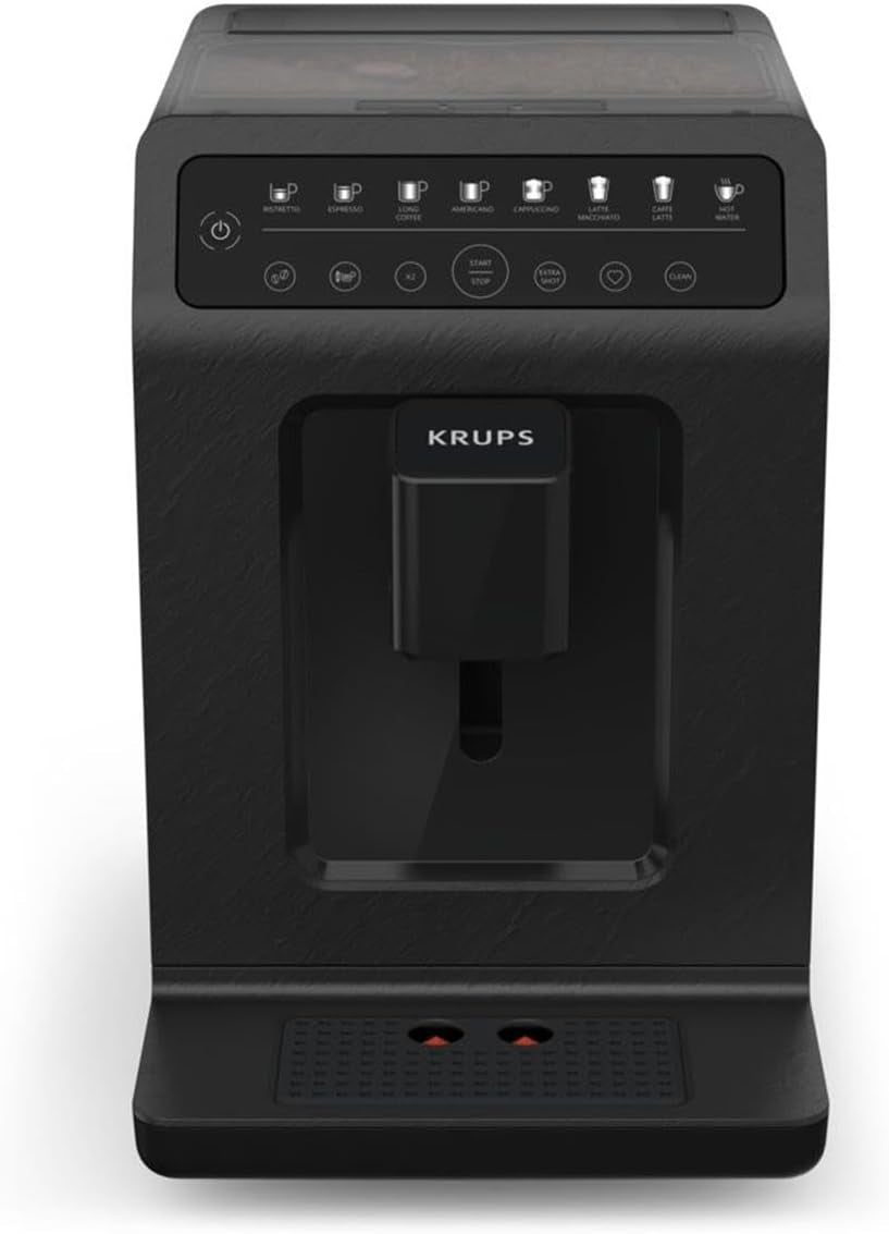 Krups EA897B Evidence ECOdesign automatische Espressomaschine, automatische Espresso- und Cappuccino-Funktion, Quattro Force-Technologie, One-Touch-Milchbecher, 8 Voreinstellungen, Milchsystem, 1450 W