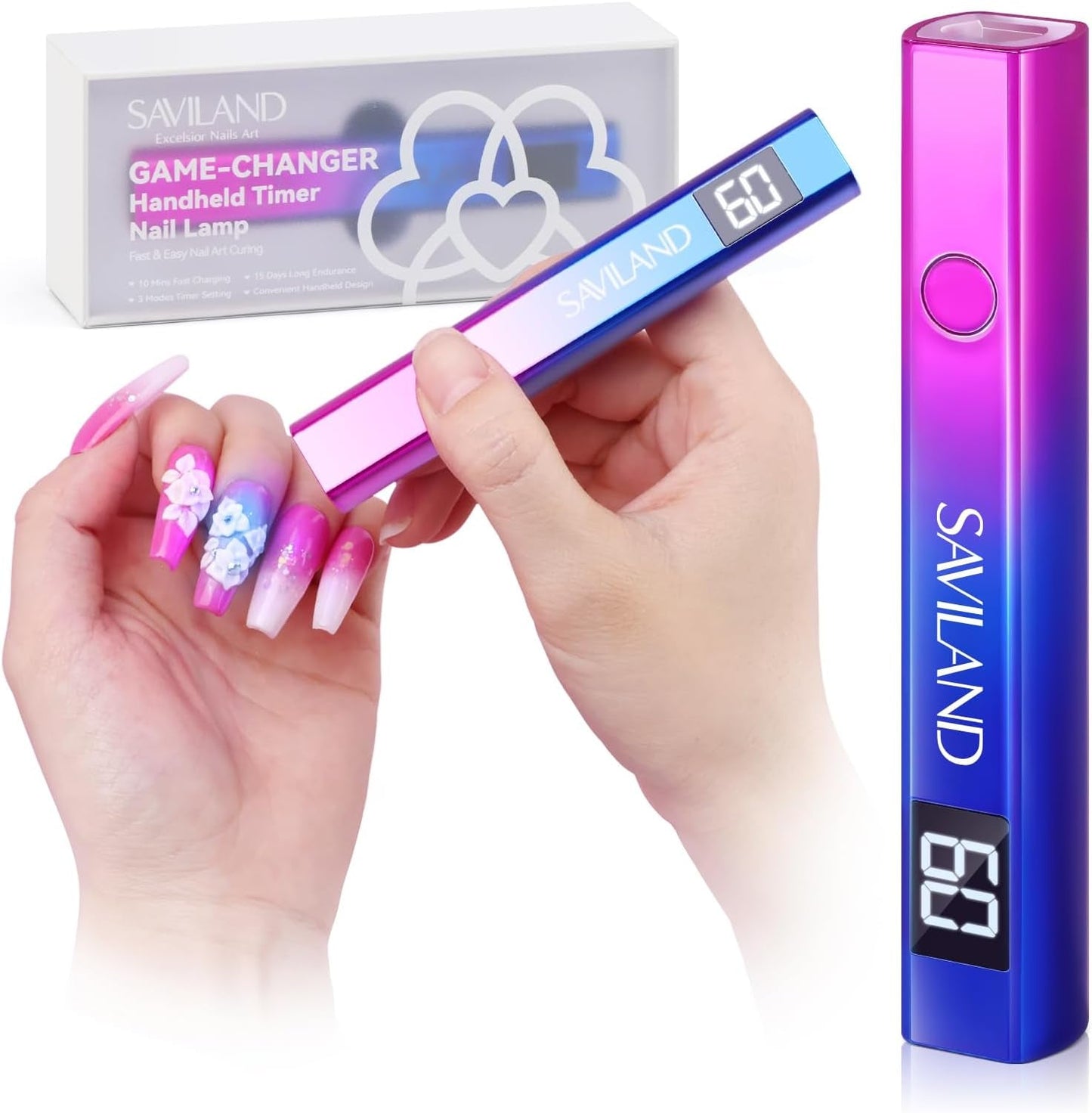 Saviland U V Lampe Für Gelnägel: Mini U V Lampe Für NägelSchützen Sie Die Haut Wiederaufladbar Klein LED Nagellack Trocknergerät Für Nagellack Aufbaugel Nail Tips Nagelkleber Geschenke Für Frauen