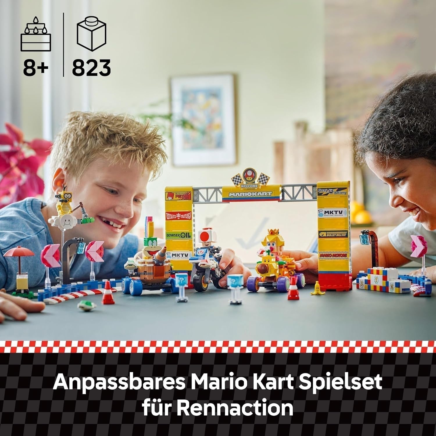 LEGO Super Mario: Mario Kart – Baby Peach & Grand Prix Set, Nintendo-Figuren – Kröte, Lakitu, Baby Peach und Lemmy, Geschenk für Jungen, Mädchen und Gamer ab 8 Jahren, Abenteuerspielzeug 72036 Bausets Beuche den LEGO-Store
