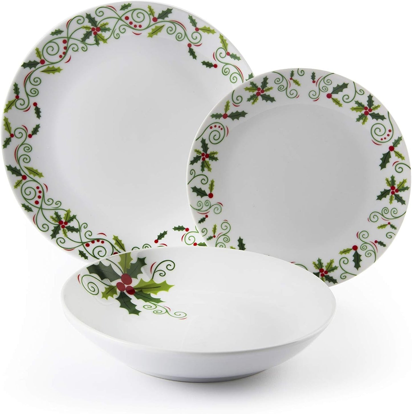 Excelsa SERV.TAV.18 PZ CHRISTMAS HOLLY Weiß