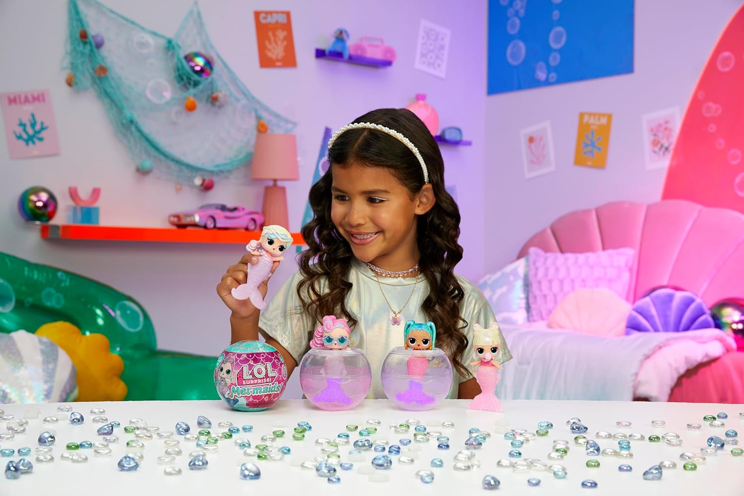 LOL Überraschung! Mermaids Tots – modische Mini-Puppen mit farbwechselnden Schwänzen – geeignet für Sammler, Mädchen und Jungen ab 4 Jahren