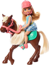 Barbie GHV78 – Club Chelsea Spielset mit Puppe und Pferd, ca. 15 cm große Blondine mit Kleidung und Accessoires, Spielzeuggeschenk für 3–7 Jahre alte Kinder