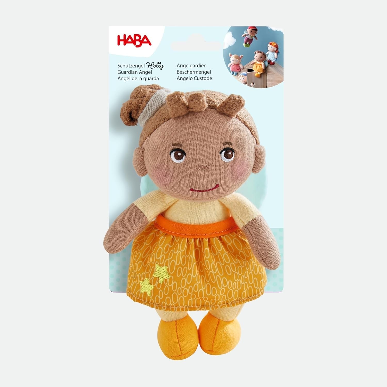 HABA Schutzengel Holly – Weiche Stoffpuppe (15 cm), perfektes Willkommensgeschenk für Babys und Kleinkinder – Waschbar bei 30 °C – 2011871001