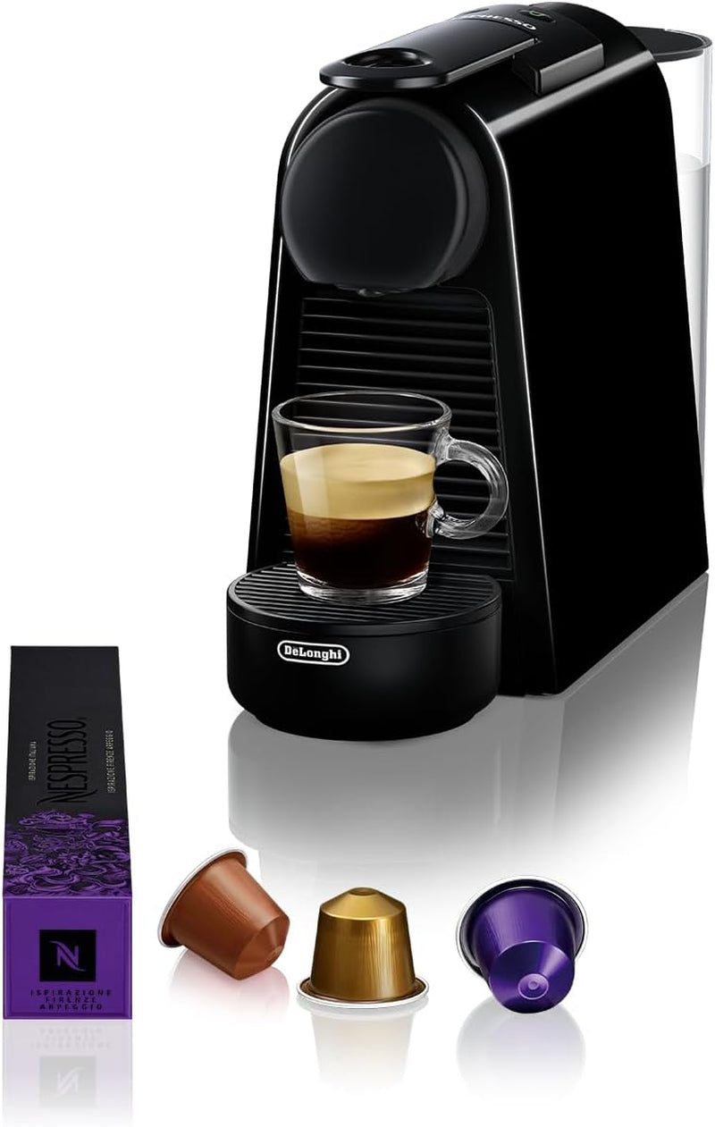 Espressomaschine mit Nespresso De'Longhi Essenza Mini Kapseln, schwarz | Pumpendruck 19 bar | Wassertank 0,6 l | Für Espresso und Lungo | Kleine Espressomaschine – Große Kaffeemomente | EN85.B